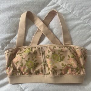 Popflex Active workout bra new with tags, nude color with orange flowers.